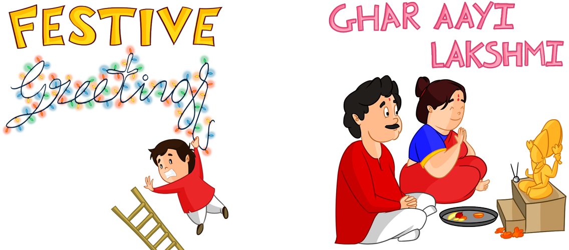 Jpg Free Sticker Pack On Behance Illustrations Pinterest - Diwali Sticker Png Transparent (1182x500), Png Download