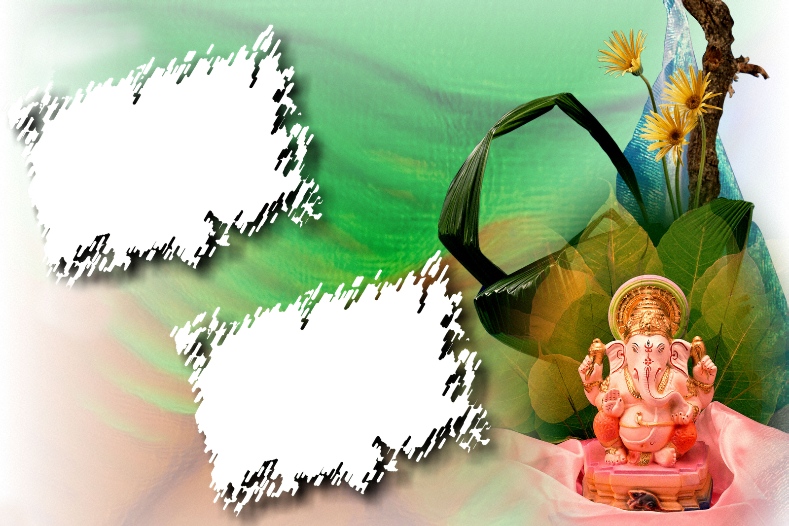God Ganesh - Ganesh Photo Frame Png (1600x1067), Png Download