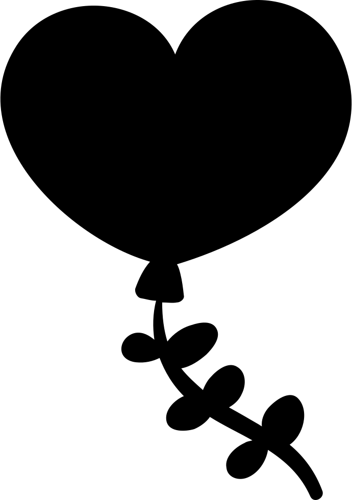 Heart Shaped Balloon Svg Png Icon Free Download - Love Icon Png Black (690x980), Png Download