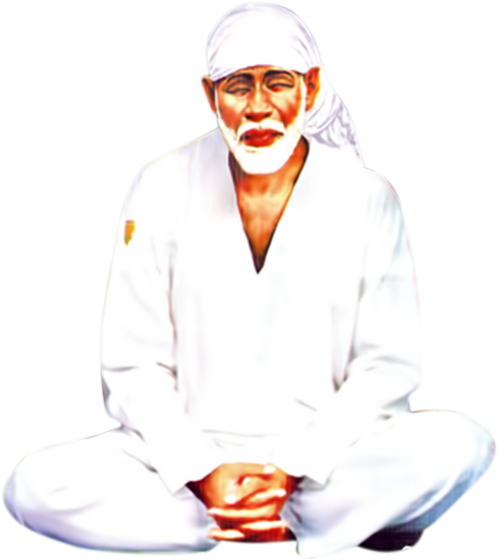 Lord Sai Baba Dyana Png Images Transparent Background - Sai Baba Png Hd (736x1024), Png Download
