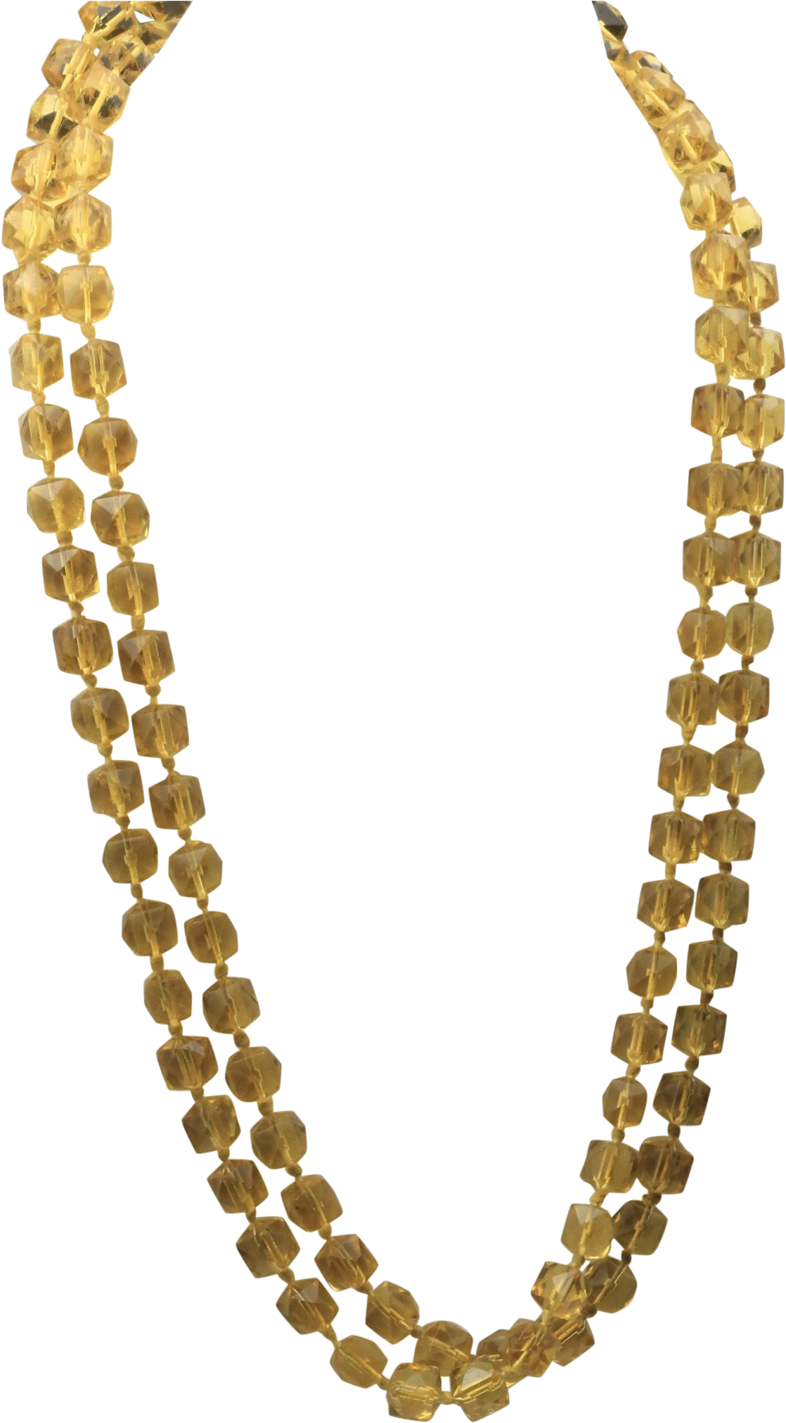Vintage Boho Glass Hippy Flapper Necklace Amber Color - Gunmetal Necklace Chain (2023x2023), Png Download