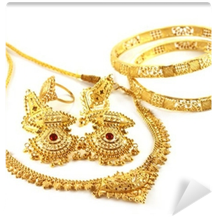 Wedding Gold Jewelry For Indian Bride Wall Mural • - Wedding (400x400), Png Download