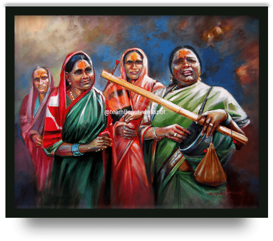 Udho Udho Yellamma Buy Original Paintings Online India - Beauty Wall Spot (800x800), Png Download
