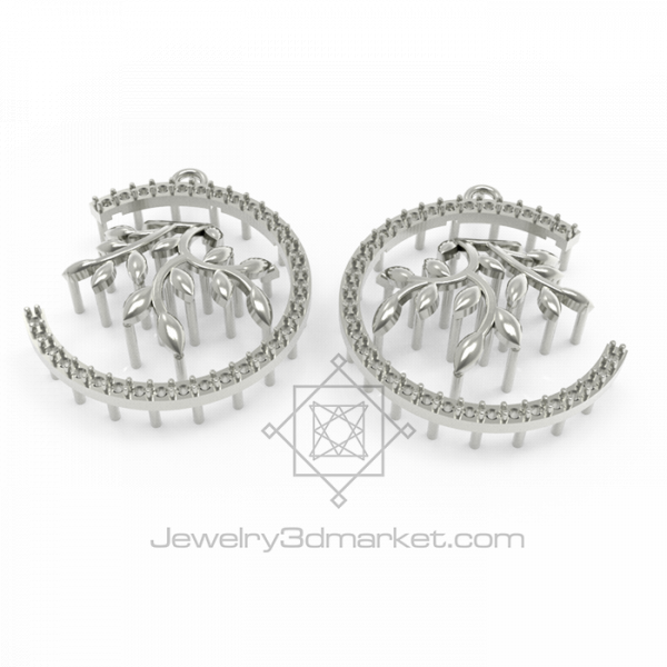 Earrings Model For D Printer Design Pinterest - Earring (600x600), Png Download