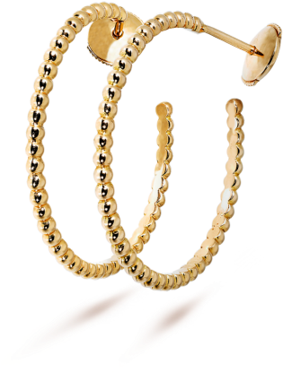 Perlée Pearls Of Gold Hoop Earrings, Small Model, - Van Cleef & Arpels Earring, Pearls Of Gold & (535x535), Png Download