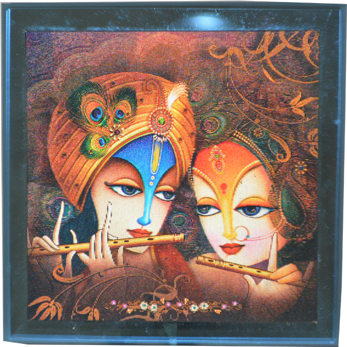 Radha Krishna Acrylic Stand Showpieces Divine Idols - Krishna (1200x800), Png Download