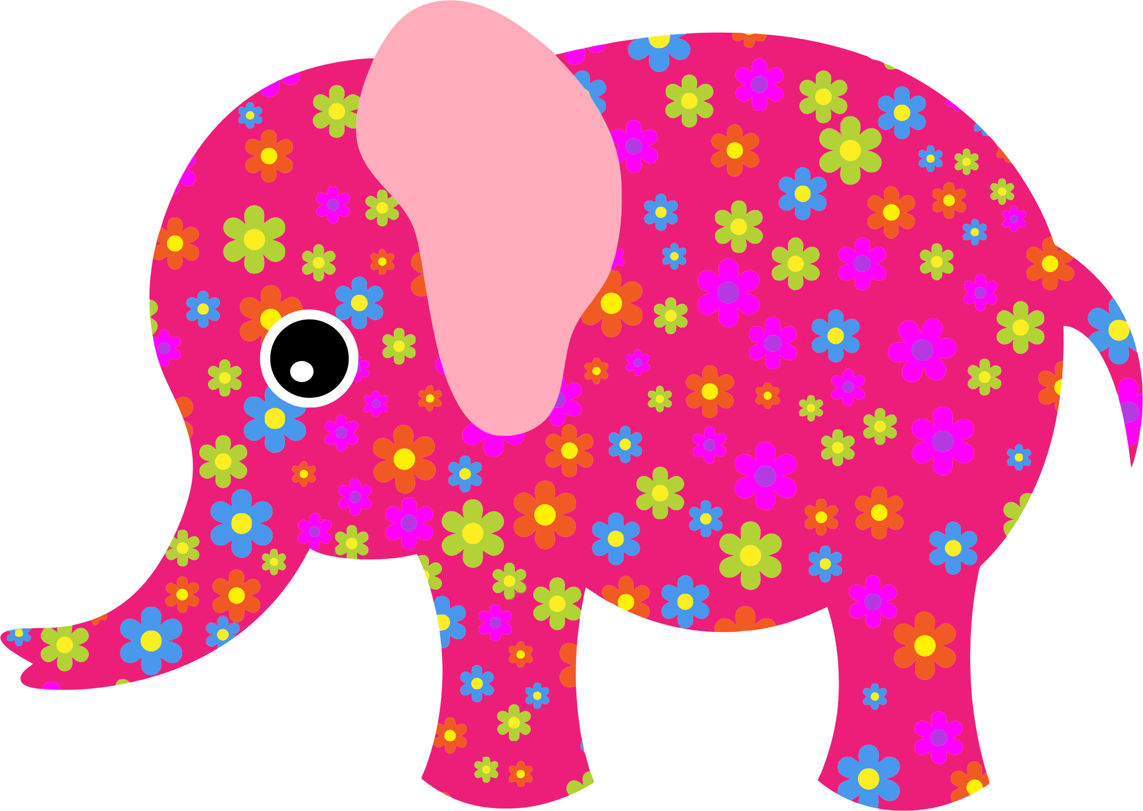 Svg Library Download Retro Floral Pink Big Image Png - Elephant Pink (2302x1634), Png Download