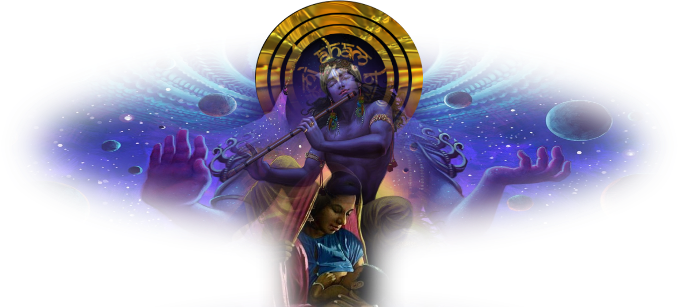 Krishna Drinking Milk From Putna E1530109160452 - Krishna (1412x608), Png Download