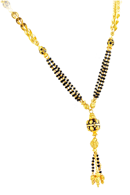 Trendy Mangalsutra With Black Beads In 22kt Yellow - Gold Modern Mangalsutra Designs With Price (400x400), Png Download