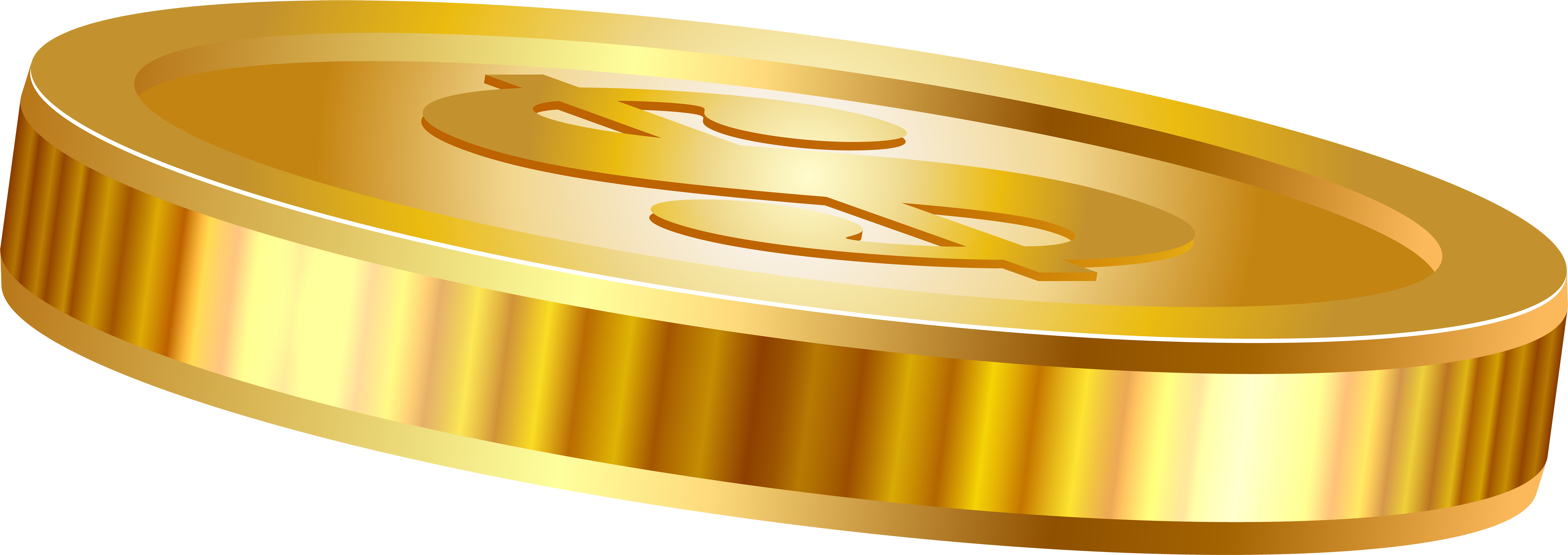 Coin Gold Transparent Png Clip Art Image - Coin Png (8000x2945), Png Download