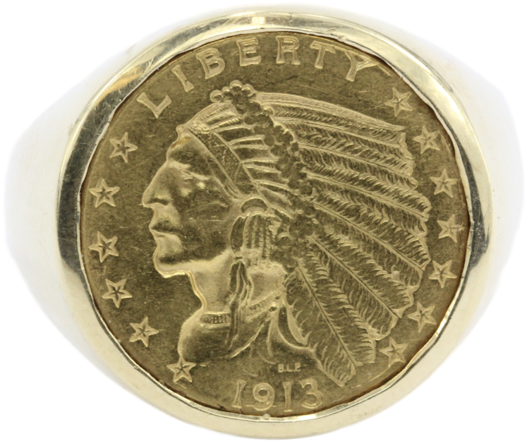 14k Gold Us 1913 $2 - Gold (1050x700), Png Download