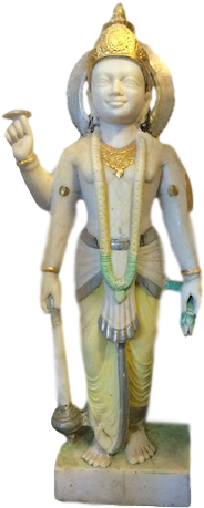 Painted Marble Vishnu - Figurine (360x480), Png Download