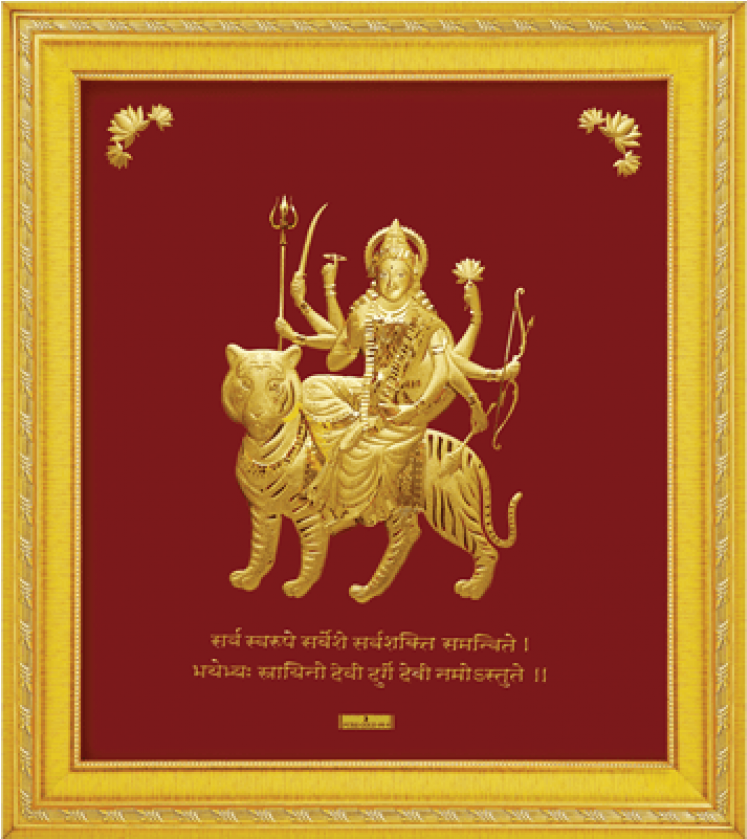 Goddess Durga, Also Known As Parvati Is The Wife Of - Odishabazaar Saibaba 24karat Pure Gold Sheet Artwork (400x400), Png Download