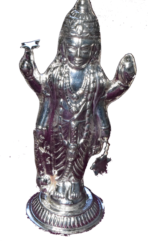 3 Dimentional Statue Of Lord Vishnu Made Out Of Sterling - Bronze Sculpture (498x810), Png Download