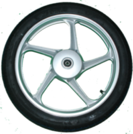 Alloy Wheel Scooter Tyre Dsc - Two Wheeler Alloy Wheel (442x446), Png Download
