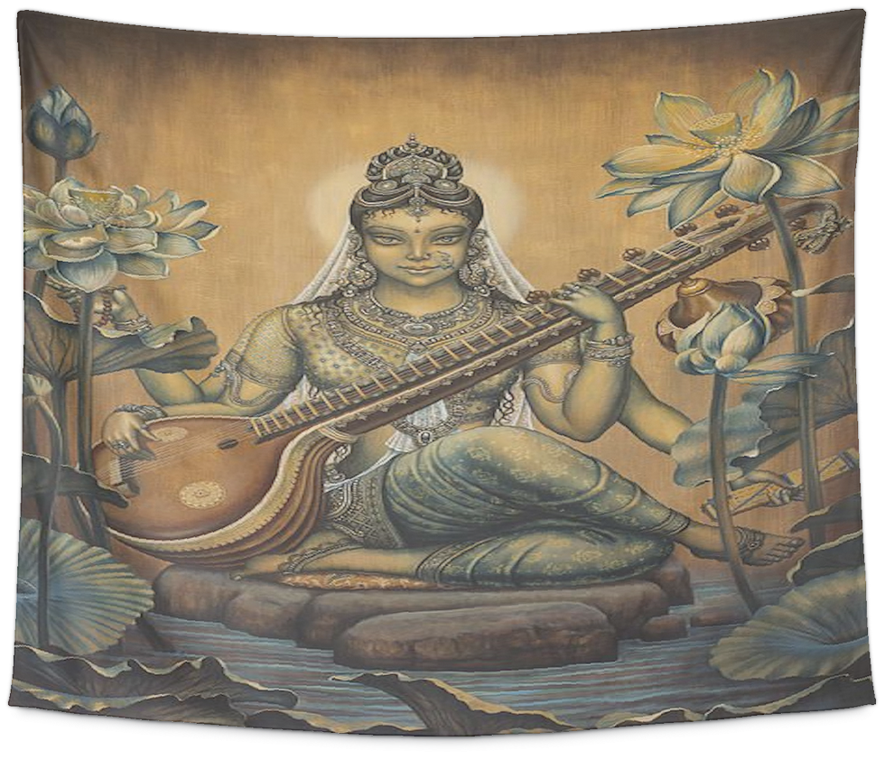 Hindu Goddess Deity Saraswati Divine Feminine New Age - Sarasvati Shakti (1024x1024), Png Download