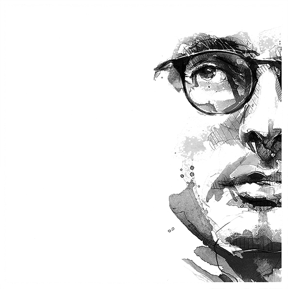 Png Black And White France Drawing Sketch - 水墨 人像 (594x595), Png Download