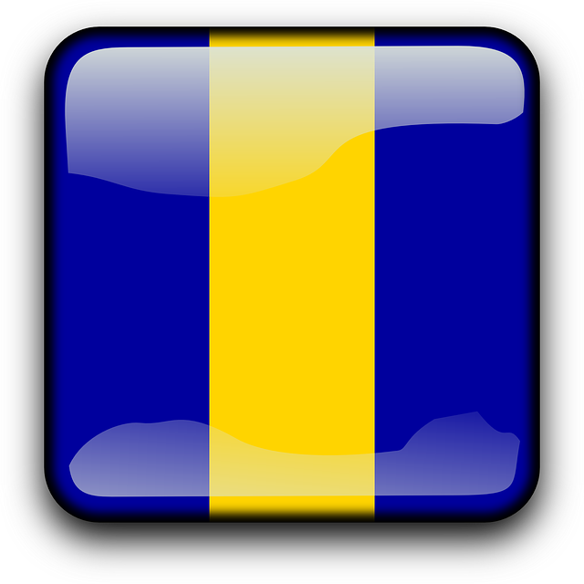 Button Barbados, Flag, Country, Nationality, Square, - Flag Of Barbados (640x640), Png Download