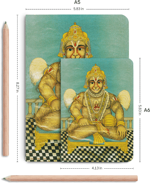 Dailyobjects Indian Mythology Hanuman Necklace A6 Notebook - Illustration (600x700), Png Download