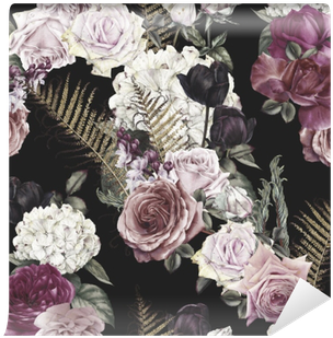 Seamless Floral Pattern With Roses, Watercolor - Watercolor Painting (400x400), Png Download