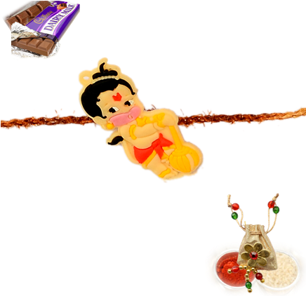 Awesome Bal Hanuman Rakhdi - Designs Of Handmade Rakhi (435x435), Png Download