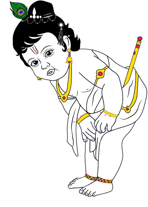 Download Four - God Krishna Line Art PNG Image with No Background -  