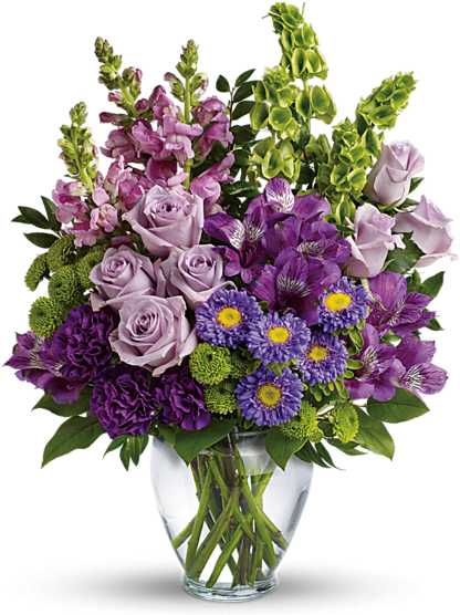 Lavender Charm Bouquet - Lavender Charm Teleflora (450x560), Png Download