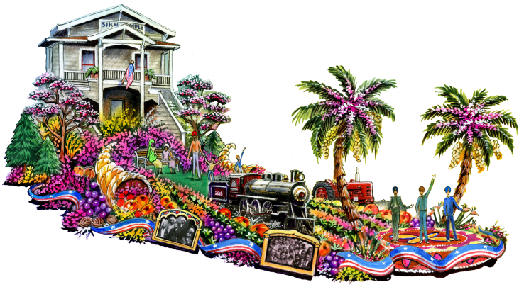 An Artist's Rendering Of The Future, First-ever Sikh - First Rose Parade Floats (740x410), Png Download