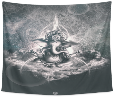 Hindu God Deity Ganesha Spiritual Wall Art Tapestry - Art (480x480), Png Download