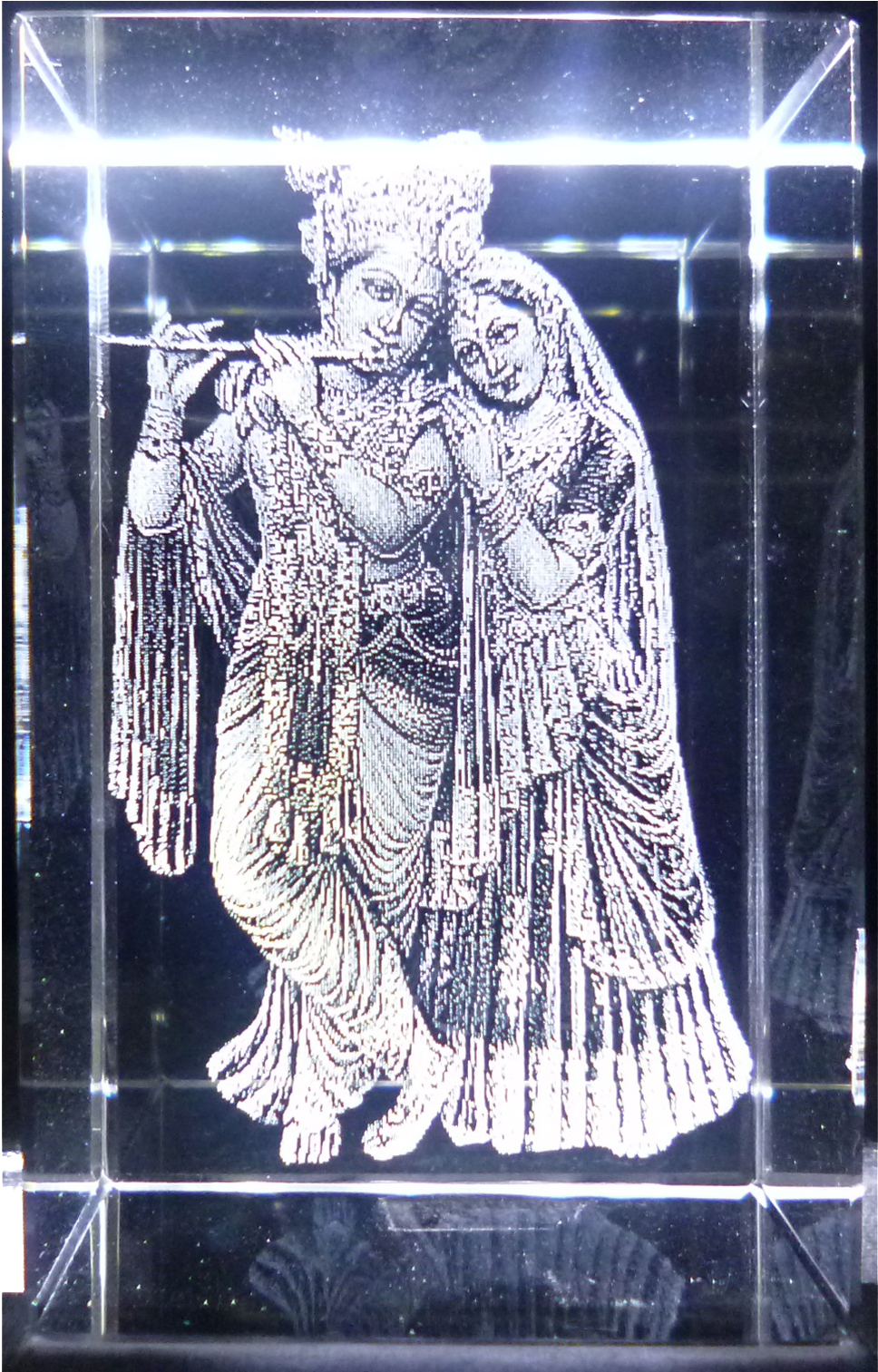 Radha Krishna With Led Battery Base - Krishna (1520x1512), Png Download
