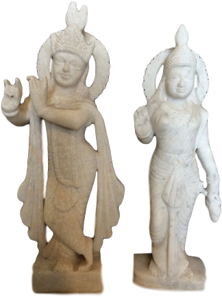Pair Of Murti Krishna And Radha - Figurine (360x480), Png Download