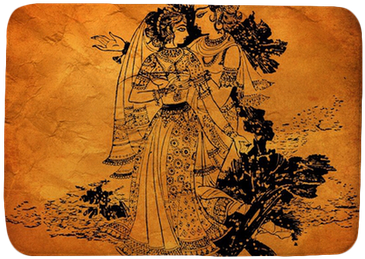 Radha Krishna Wall Design (400x400), Png Download