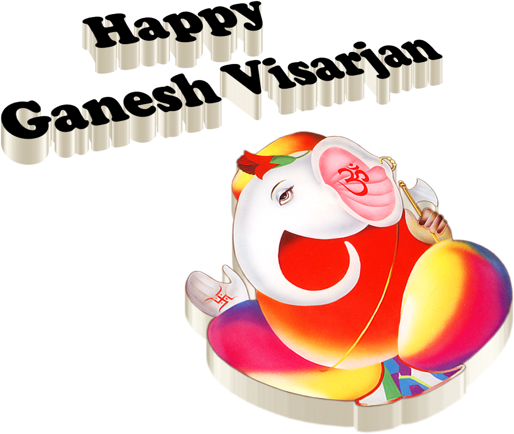 Happy Ganesh Visarjan - Illustration (1920x1200), Png Download