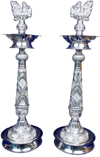 Lamps & Deepam - Sidhi Vinayak Silver (450x500), Png Download