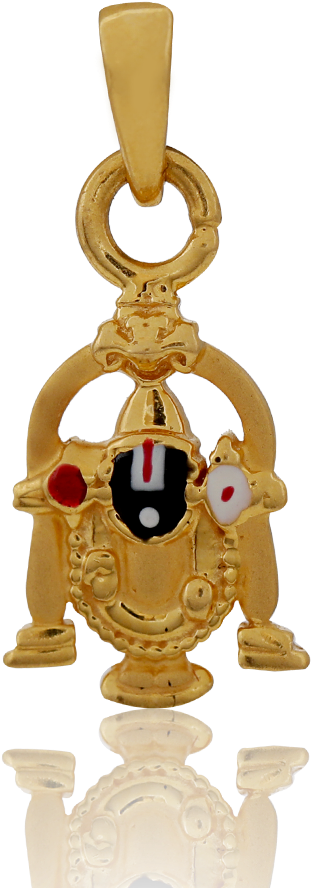 Divine Lord Balaji Enamel Gold Pendant - Gold (1000x1000), Png Download