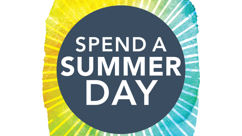 Spend A Summer Day Text Over Watercolor Background - Circle (780x439), Png Download