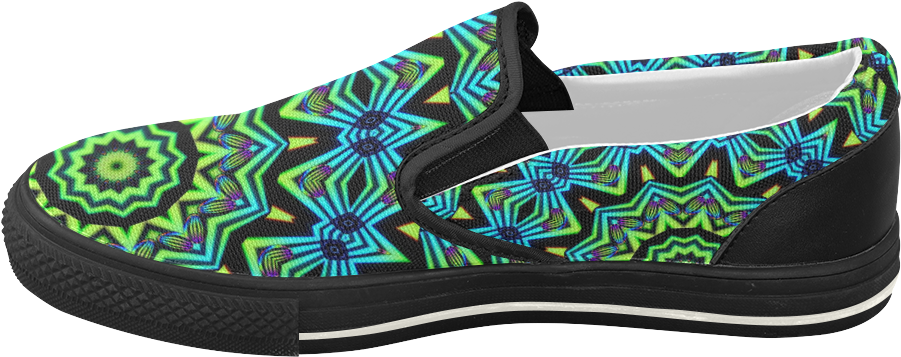 Tribal Mandala Women's Slip-on Canvas Shoes - Tribal Colors Rectangular Pillow - Small (17" X 12") (1000x1000), Png Download