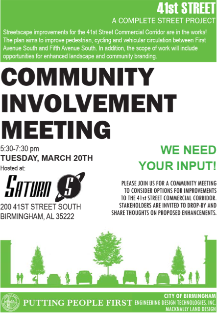 41st Street Community Involvement Meeting - Saturn (443x640), Png Download