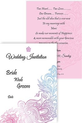 Pink Floral Wedding Card Invitation Card - Wedding Invitation Card Design (284x426), Png Download