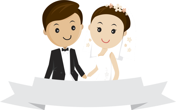 Happy Wedding - Background Wedding Cartoon (591x369), Png Download