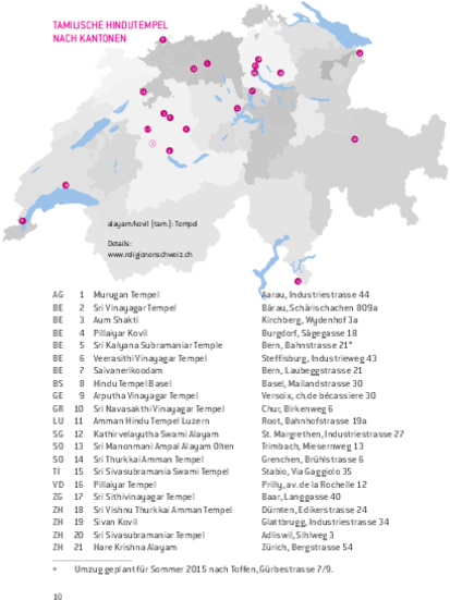 Standorte Der Hindutempel In Der Schweiz - Switzerland (424x600), Png Download