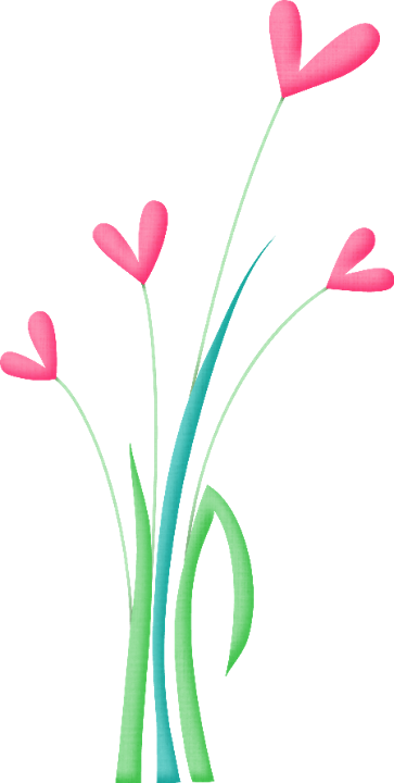 Flores De Primavera - Rain And Heart Flowers Clipart (363x720), Png Download