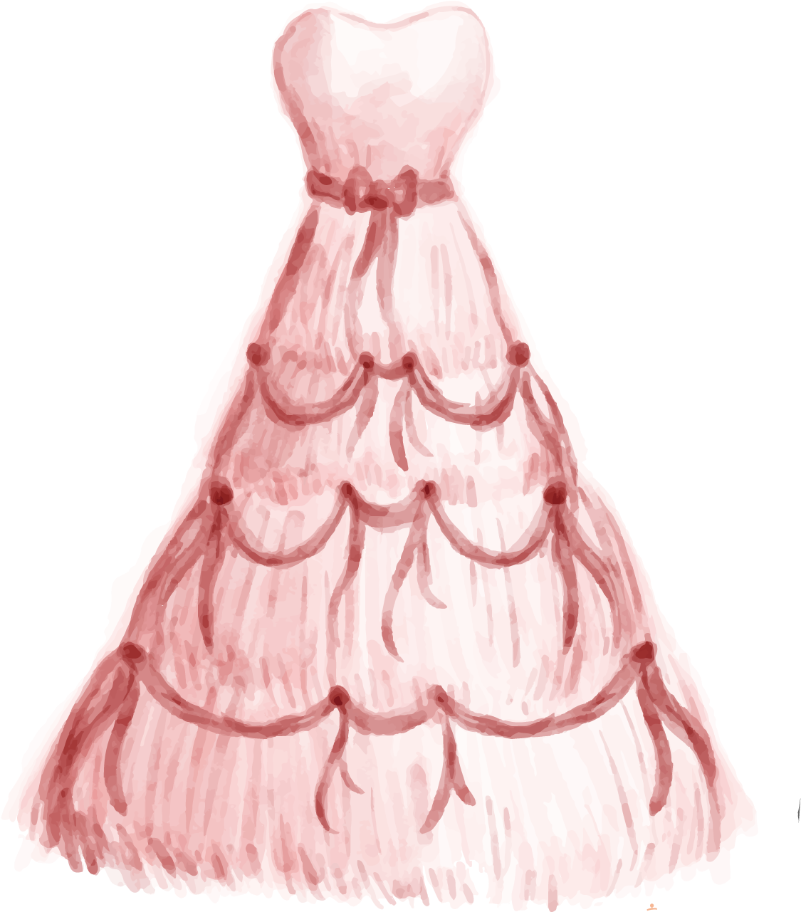 Wedding Watercolor Painting Suit Clothing - Dress Watercolor Icon Png (1500x1500), Png Download