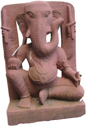 Old Javanese Brass Ganesha - Carving (300x429), Png Download