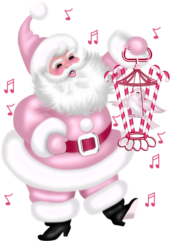 Gifs Tubes De Natal Vintage Pink Christmas, Pink Christmas - Santa Claus Pink Png (569x800), Png Download