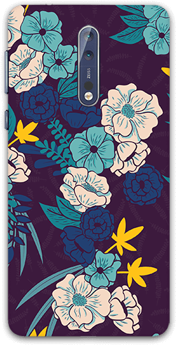 Floral Jungle Flower Pattern Nokia 8 Mobile Case - Floral Design (600x600), Png Download