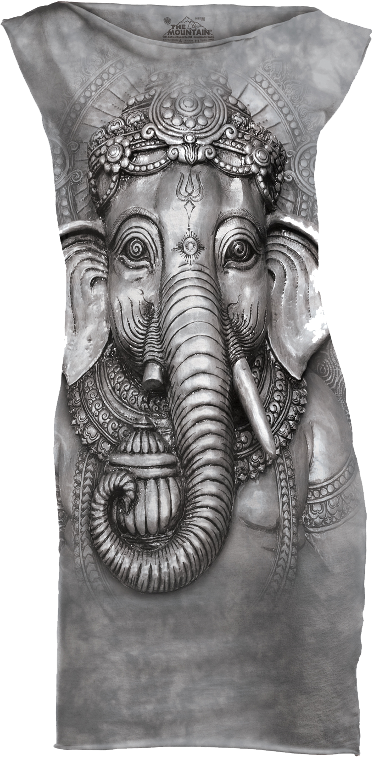 Abyssinian, Beware Of Pit Bulls, Big Face Ganesh - Big Face Ganesh Spiritual T Shirt The Mountain (750x1534), Png Download