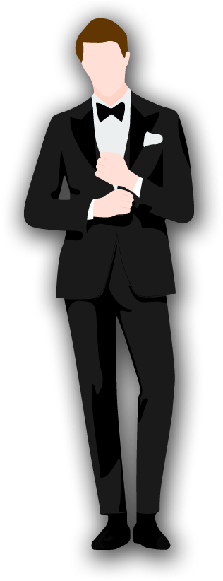 Black Tie - Tuxedo (500x900), Png Download