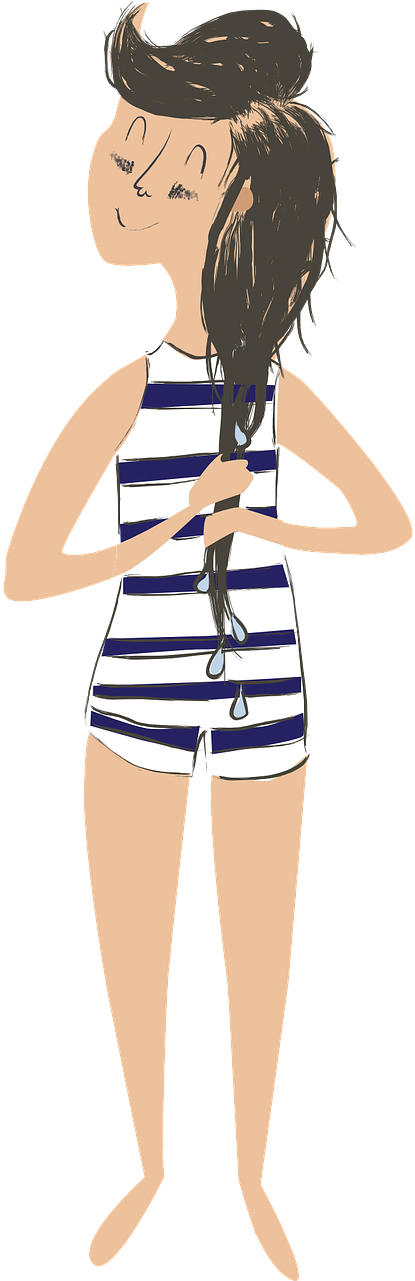 Bathing Suit Girl Swim - Woman With Bathing Suit Clipart (640x1280), Png Download