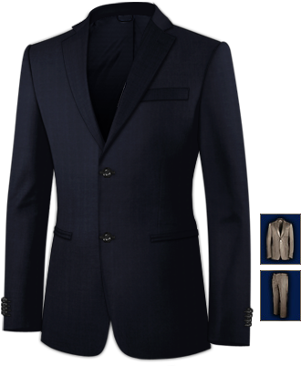 6 Button Suit Black (350x450), Png Download